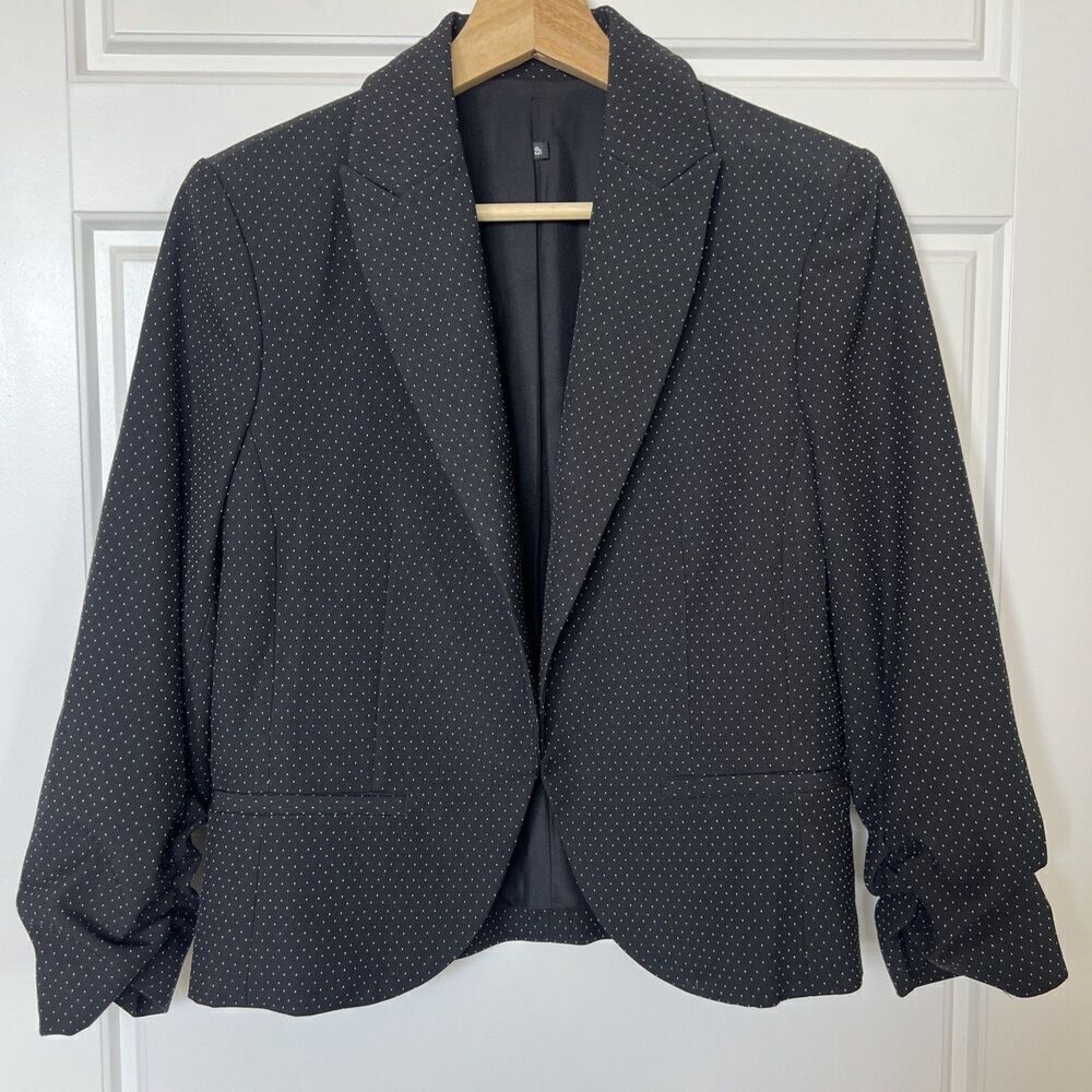 Amanda & Chelsea Classic Black Polka Dot Blazer Size 6 Petite